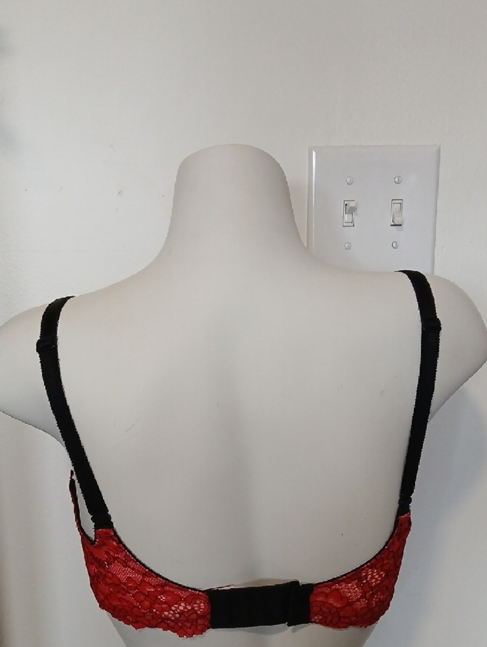 Victoria's Secret Pink, Red, & Black Sexy Dream Angels Lined Demi Faux Lace Bra - Picture 7 of 16